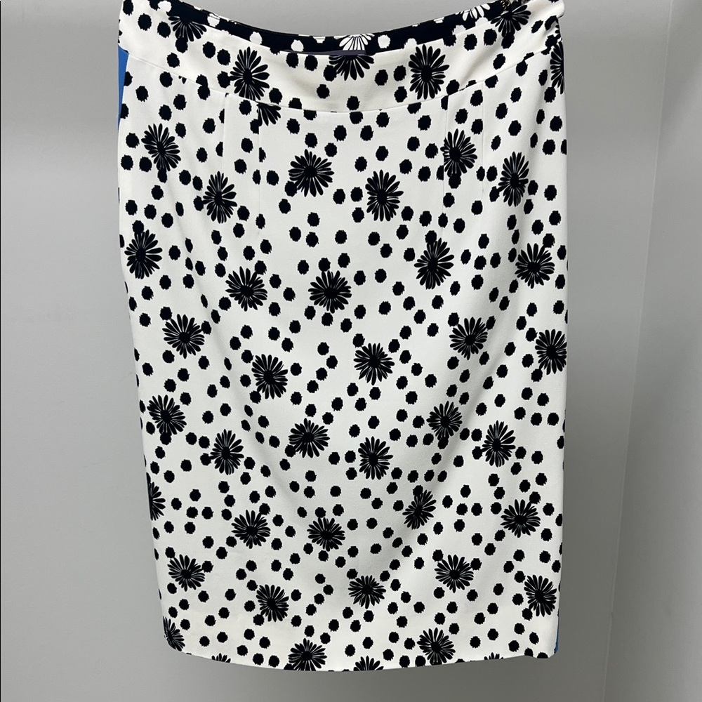 Emanuel Ungaro Black and White Floral Pencil Skirt